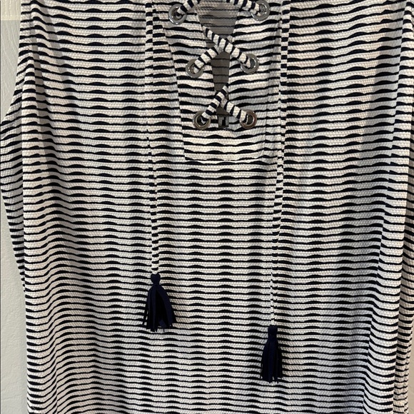 Tommy Bahama Sleeveless Striped Dress with Tassel Detail Women’s Large - Picture 4 of 10